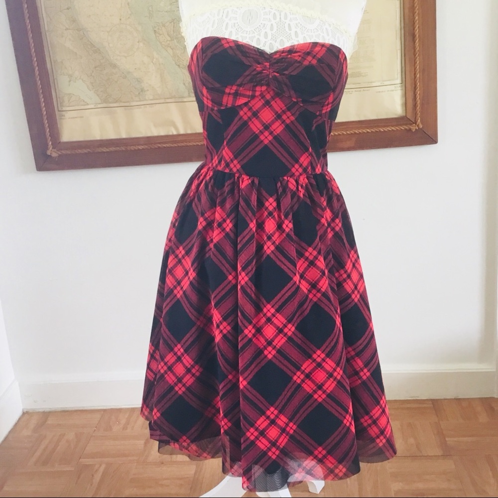 Betsey Johnson plaid/tartan skater dress